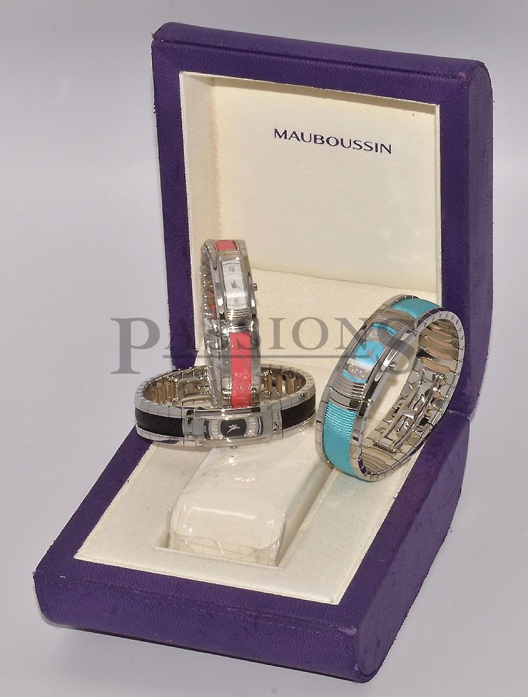 Mauboussin "Lady M" Maxi, in Steel with Diamonds - Image 2