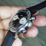 C.1960s Zodiac 36mm Chronograph Ref.7721 manual wind reverse panda dial in Chrome and steel - Image 6
