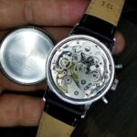 C.1960s Zodiac 36mm Chronograph Ref.7721 manual wind reverse panda dial in Chrome and steel - Image 3